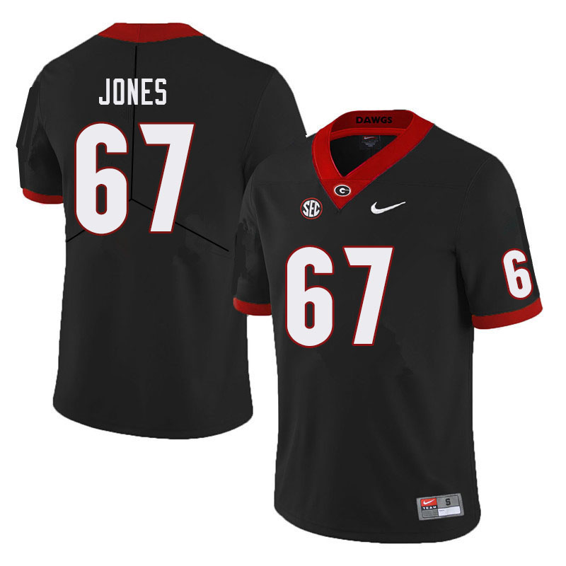 Men #67 Caleb Jones Georgia Bulldogs College Football Jerseys Sale-Black - Click Image to Close